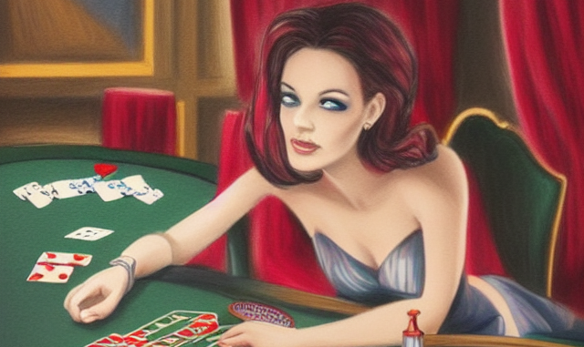 Croupier Casino Painting