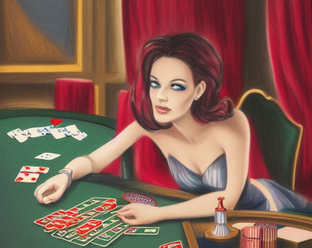 Croupier Casino Painting