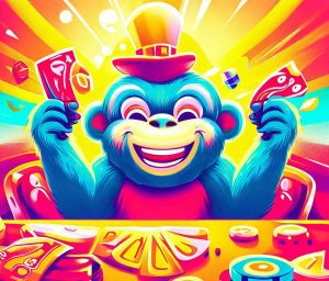Scimmia che gioca a blackjack - illustrazione