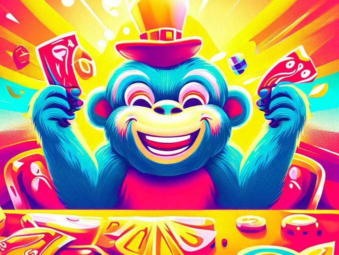 Scimmia che gioca a blackjack - illustrazione