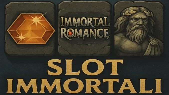 Illustrazione delle slot immortali: Starburst, Immortal Romance e Age of the Gods