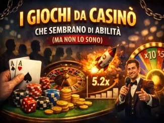 Giochi da casinò che sembrano di abilità come blackjack, roulette, giochi live e crash game
