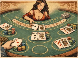 Croupier al tavolo da blackjack che distribuisce le carte