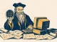Illustrazione di un profeta al computer che prevede il provably fair guardando una sfera di cristallo con un hash