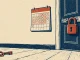 Porta chiusa con un lucchetto rosso, un calendario da muro con i giorni barrati e una chiave a terra, a illustrare i tempi di attesa per revocare l’autoesclusione ADM